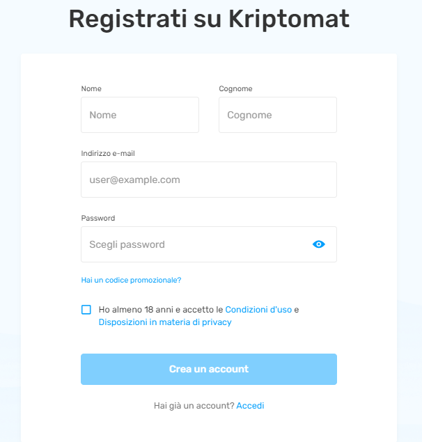 Kriptomat account