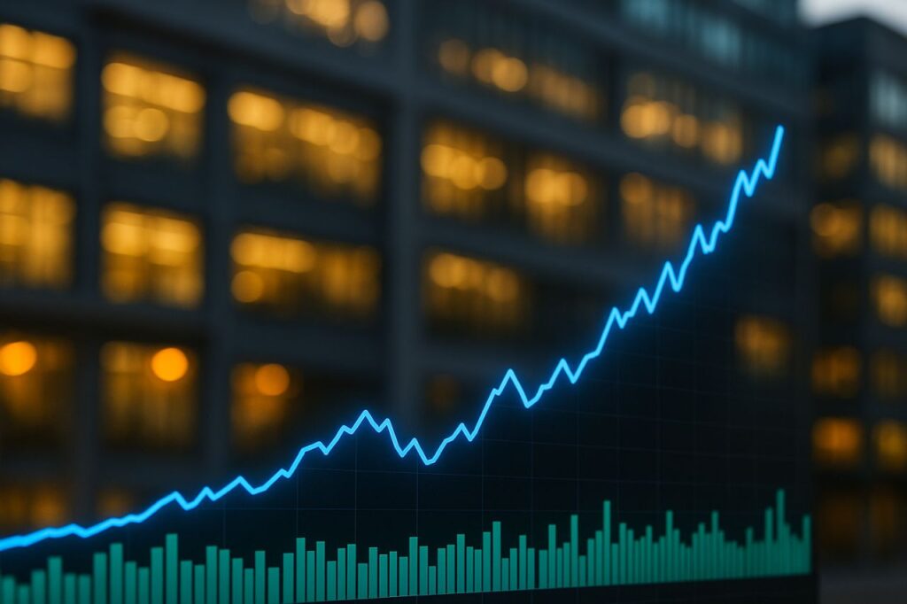 Un grafico finanziario in crescita