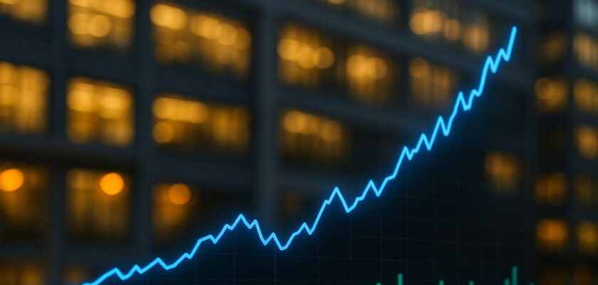 Un grafico finanziario in crescita