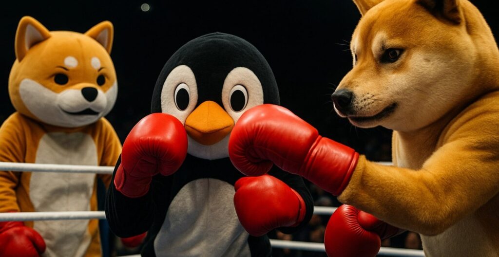 doge, bonk, pengu, meme coin, crypto, criptovalute, cripto, dogecoin, pudgy penguins