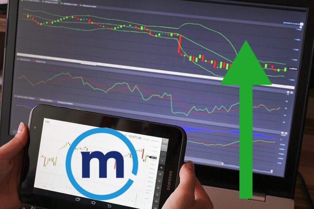 logo Mediolanum e chart di trading