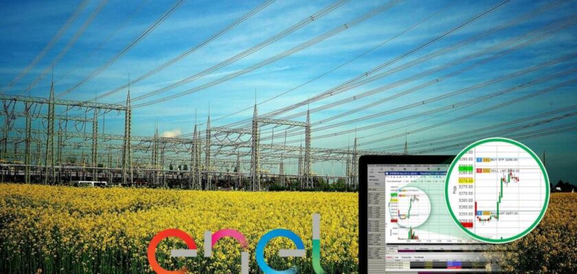 tralicci e logo di Enel