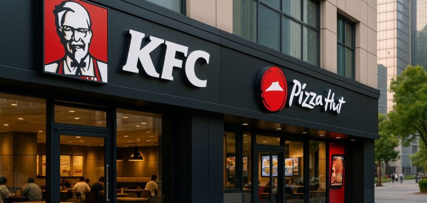 Insegna KFC sull'ingresso di un punto vendita