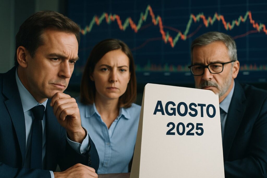 investitori che pensano e grafico volatilità