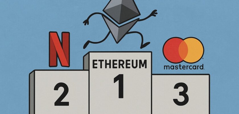Ethereum supera Netflix e MasterCard in capitalizzazione di mercato, eth, cripto, criptovalute, crypto