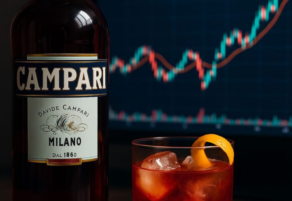 bottiglia di Campari e grafcio