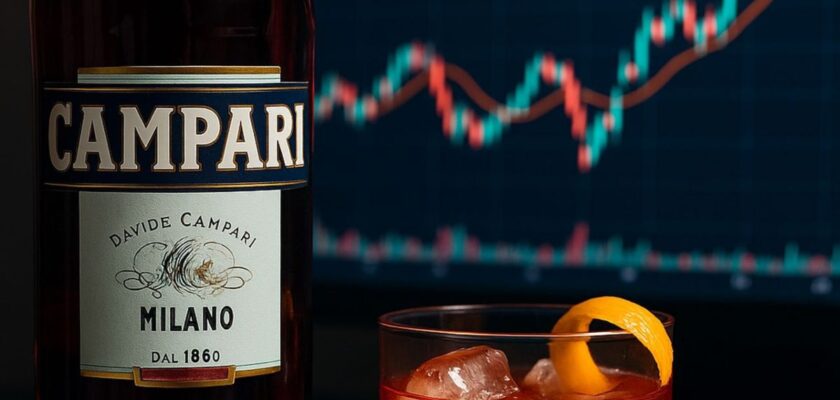 bottiglia di Campari e grafcio