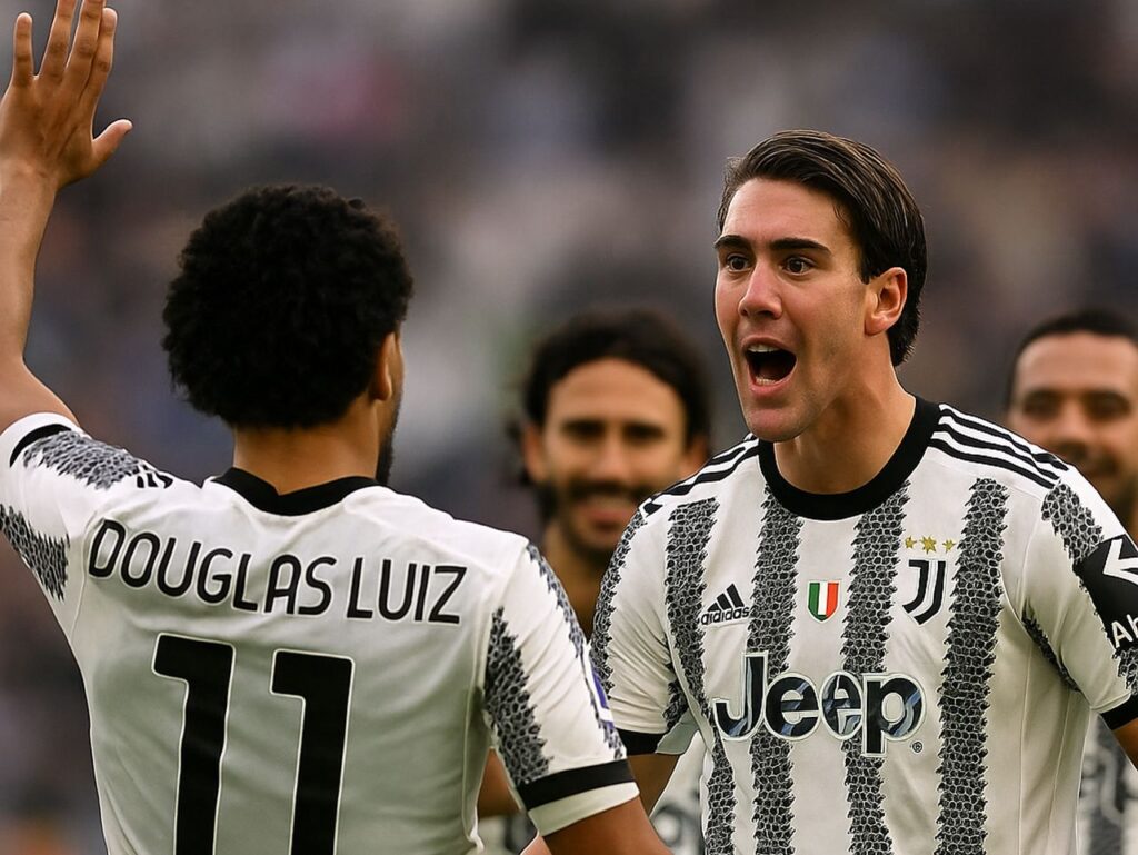 Giocatori di calcio con la maglia della Juventus