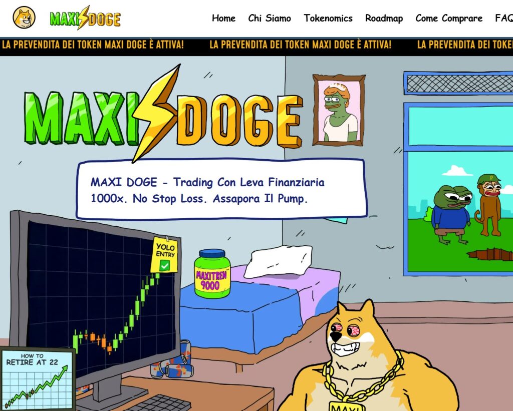 maxi doge, meme coin, dogecoin, maxi, prevendita maxi, maxi presale