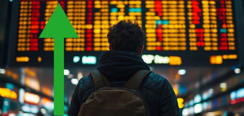 ragazzo che guarda indice di borsa