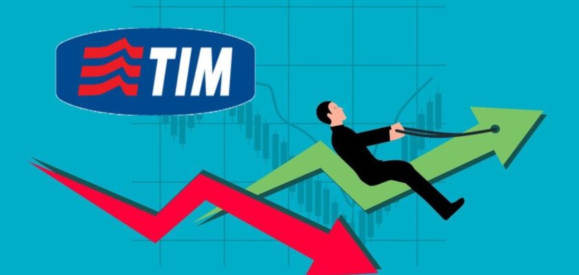 logo TIM e omino che cavalca grafici