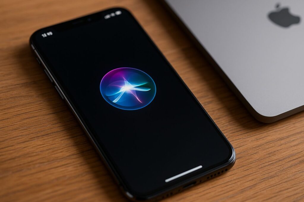 un iPhone con una luce colorata sullo schermo