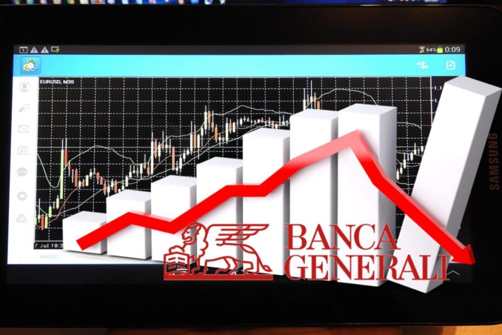 logo Banca Generali e chart di trading