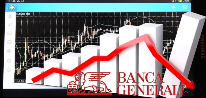 logo Banca Generali e chart di trading