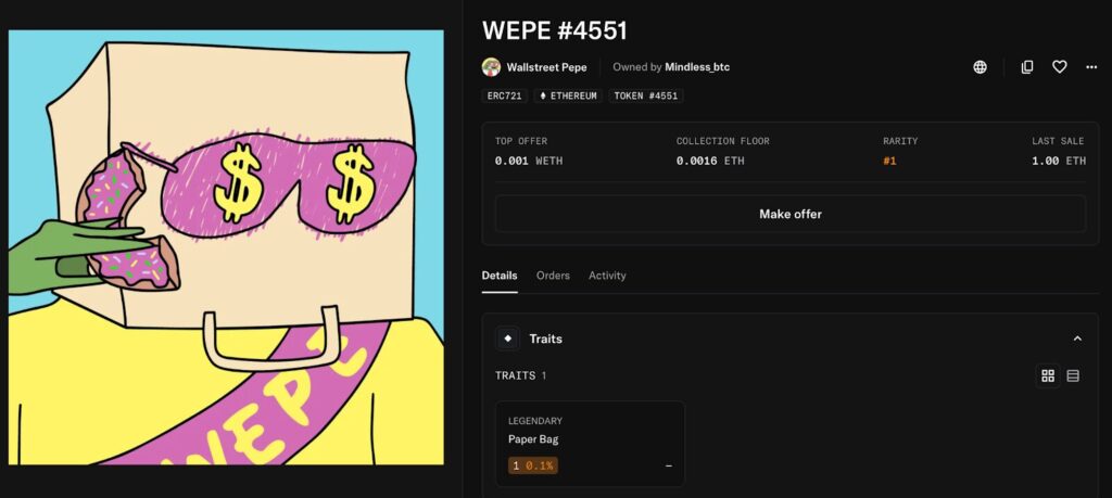 nft, nft wepe, wall street wepe, wepe, meme coin