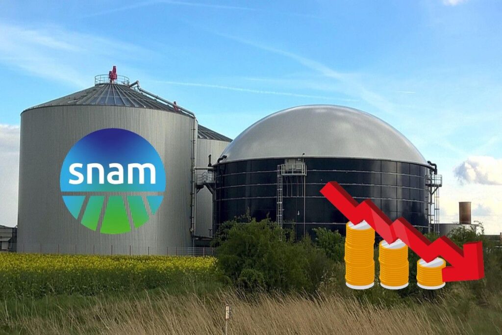 gas Snam e grafico al ribasso