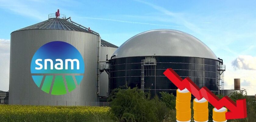 gas Snam e grafico al ribasso