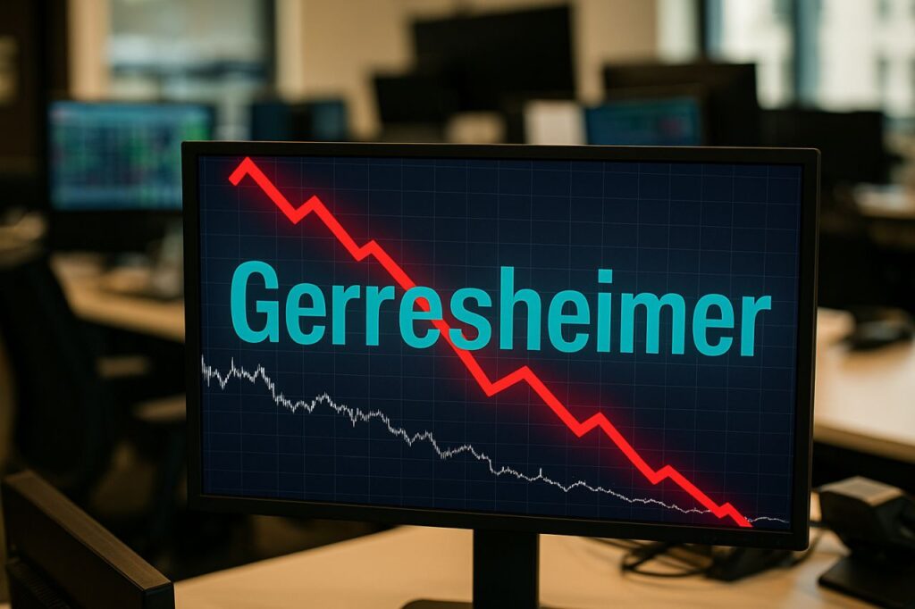 Lo schermo di un pc con un grafico finanziario e la scritta Gerresheimer