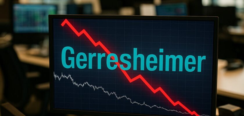 Lo schermo di un pc con un grafico finanziario e la scritta Gerresheimer