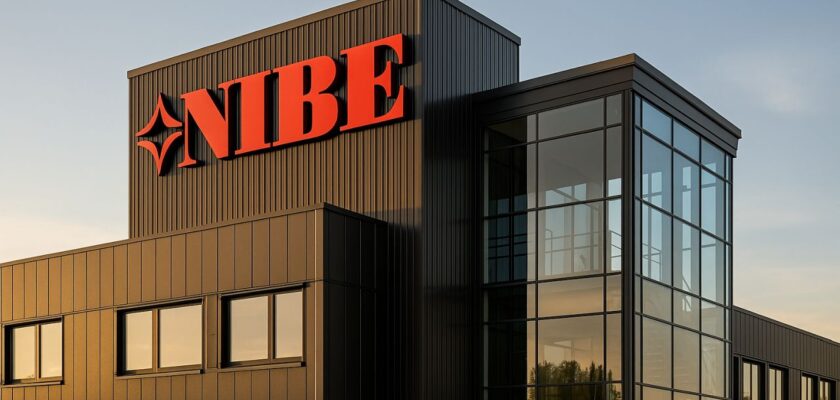 Un palazzo con la scritta NIBE in grande