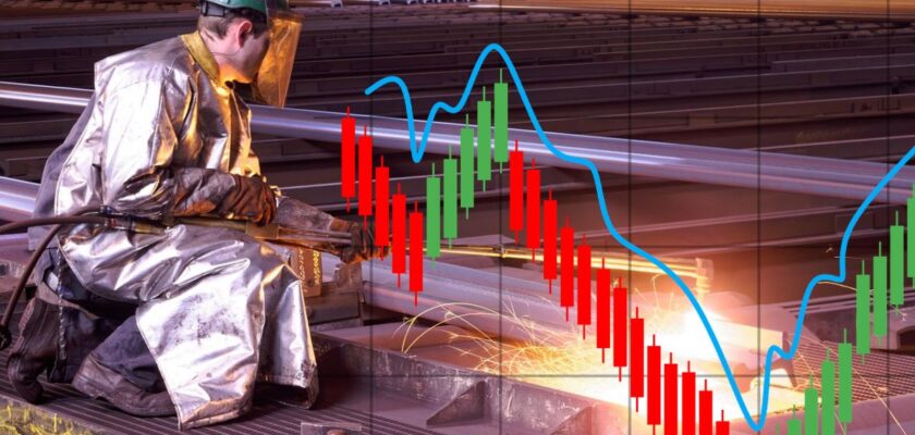 siderurgico e grafico di borsa