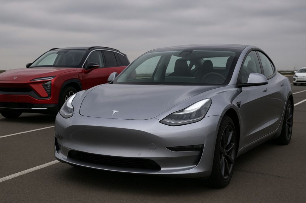 due Tesla parcheggiate una accanto all'altra