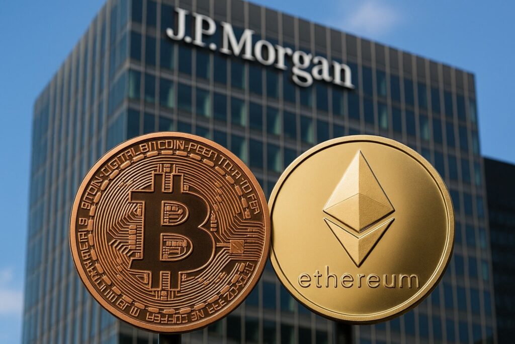Ethereum, BITCOIN, btc, eth, crypto, criptovalute, jpmorgan, jpmorgan bitcoin, jpmorgan ethereum, prestiti crypto, prestiti in criptovalute