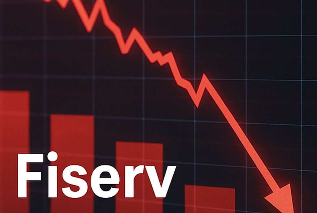 Un grafico in discesa con la scritta Fiserv in basso a sinistra