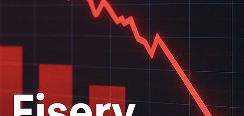 Un grafico in discesa con la scritta Fiserv in basso a sinistra