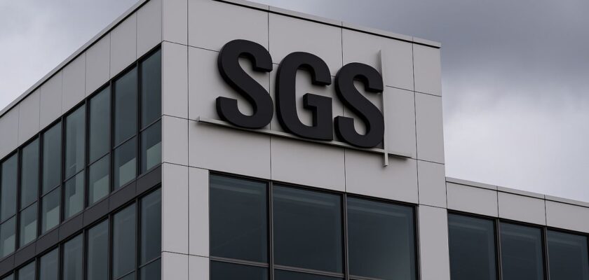 Un edificio con la scritta SGS