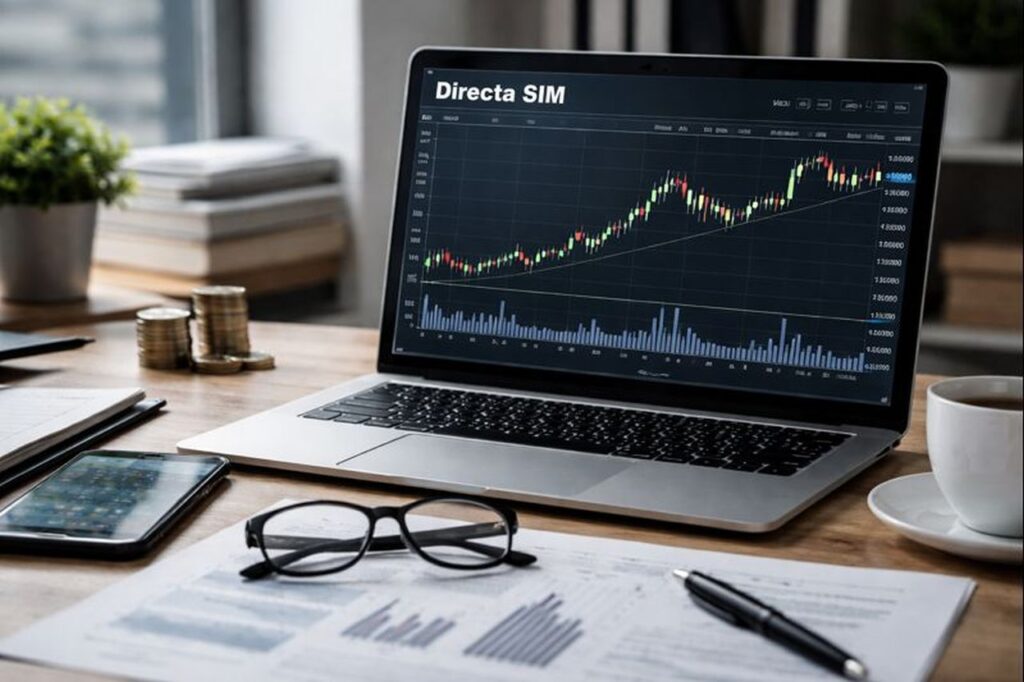 Grafici finanziari sullo schermo di un laptop