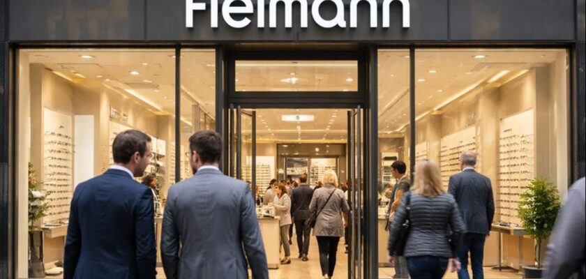 L'ingresso di una delle sedi con la scritta Fielmann