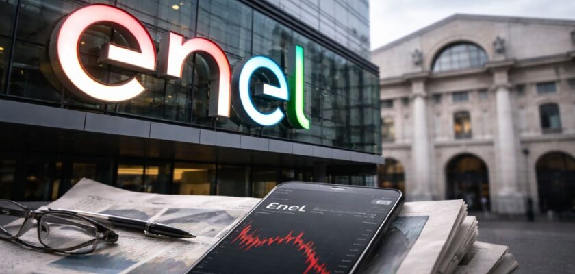 Logo enel sulla vetrata di un edificio