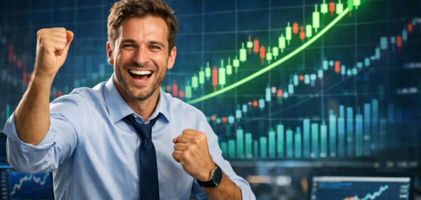 trader che esulta